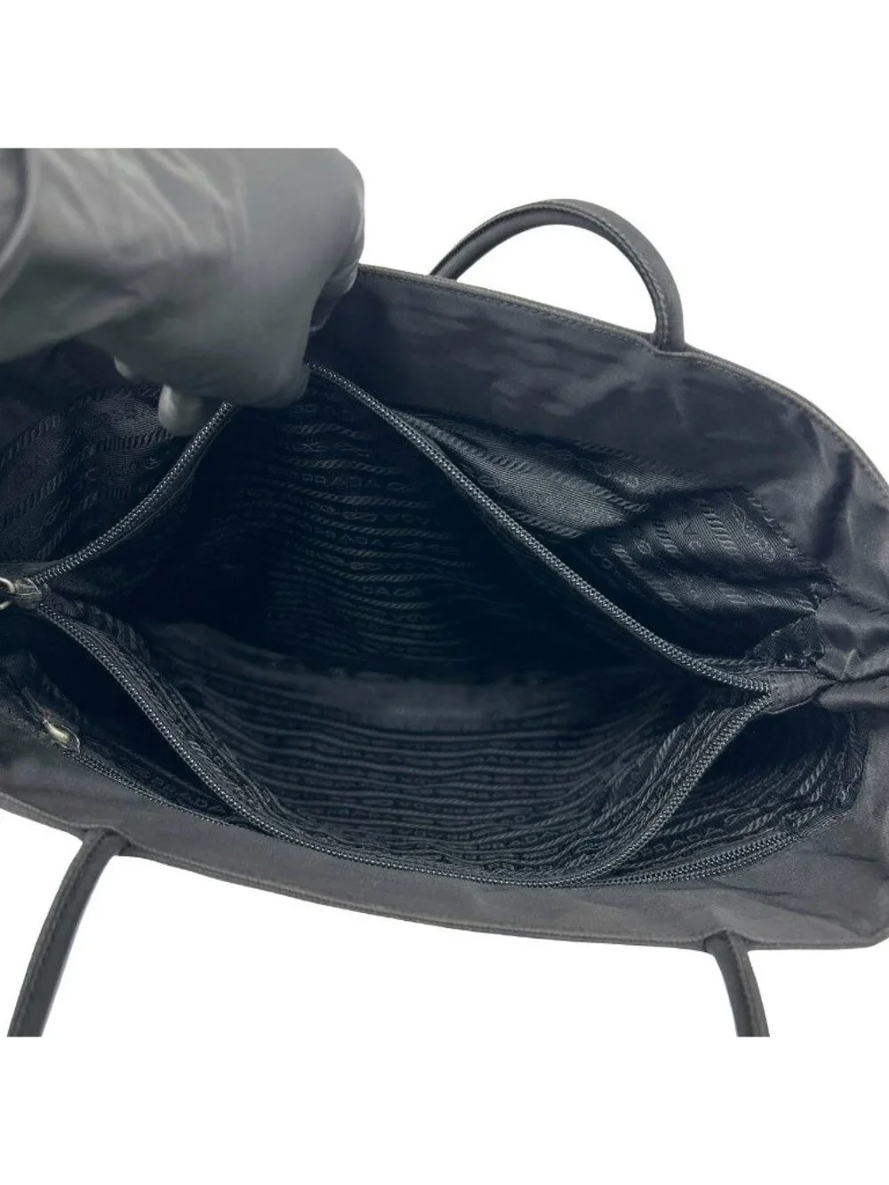 Prada Tessuto Nylon Tote Handbag Business Black